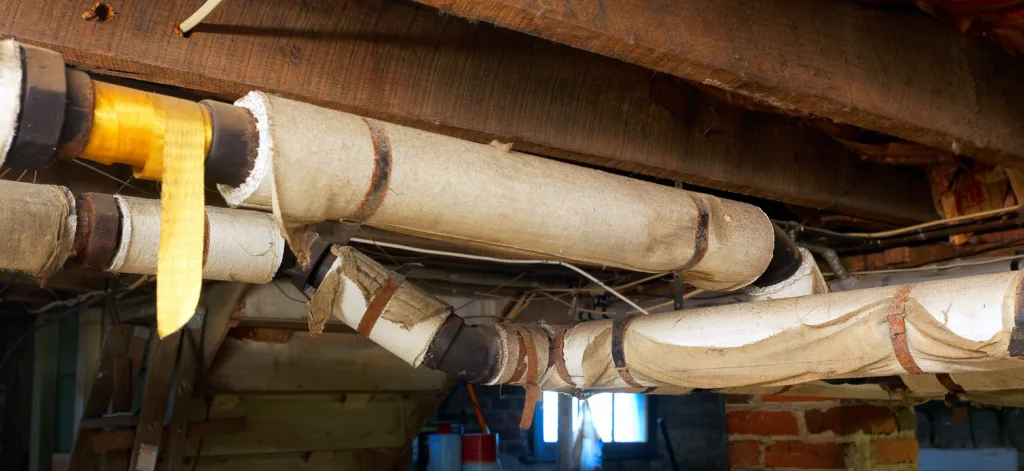 asbestos insulated pipes
