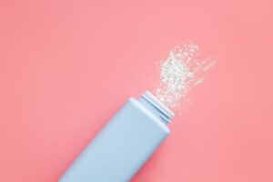 Spilled baby talcum powder